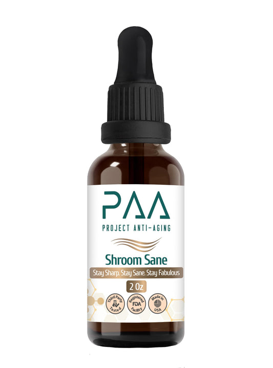 Project Anti-Aging Shroom Sane Liquid Drops with Lion’s Mane Mushroom Supplement Drops – 8 Mushroom Complex Tincture with Reishi, Cordyceps, Turkey Tail & Magnesium – USDA Organic, Vegan, Project Anti-AgingAu supplements