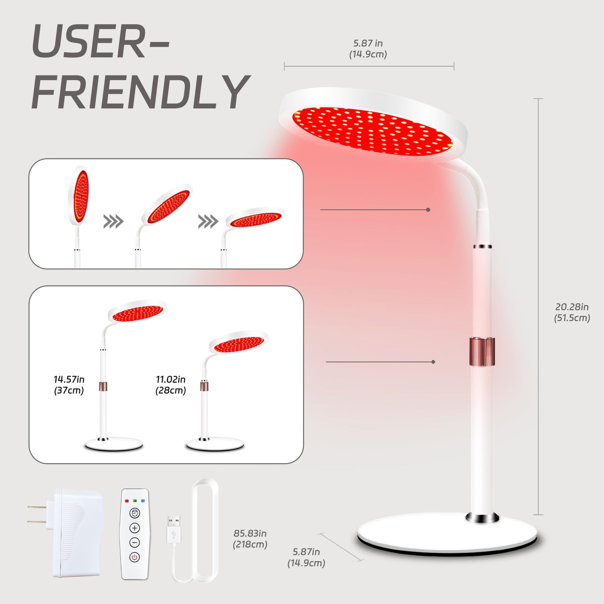 Shomterade Red Light for Face with Base, 100LEDs 3-in-1 Chips Infrared Light Lamp, 660nm ＆850nm Shomterade Au supplements