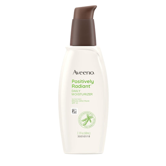 Aveeno Positively Radiant Face Moisturizer with SPF 30 Sunscreen, Hydrating Facial Moisturizer with Soy Extract to Visibly Improve Skin Tone and Texture AveenoUS supplements