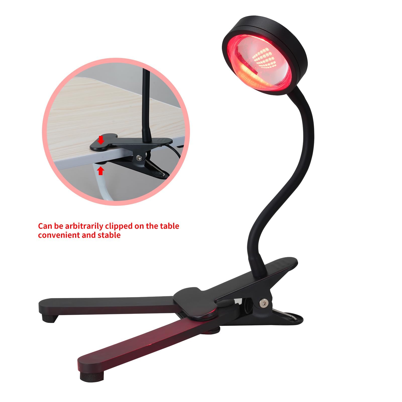 WTINTELL Red Light Therapy for Face, 660nm LED Red Light Therapy Light with Clip, Suitable WTINTELL Au supplements