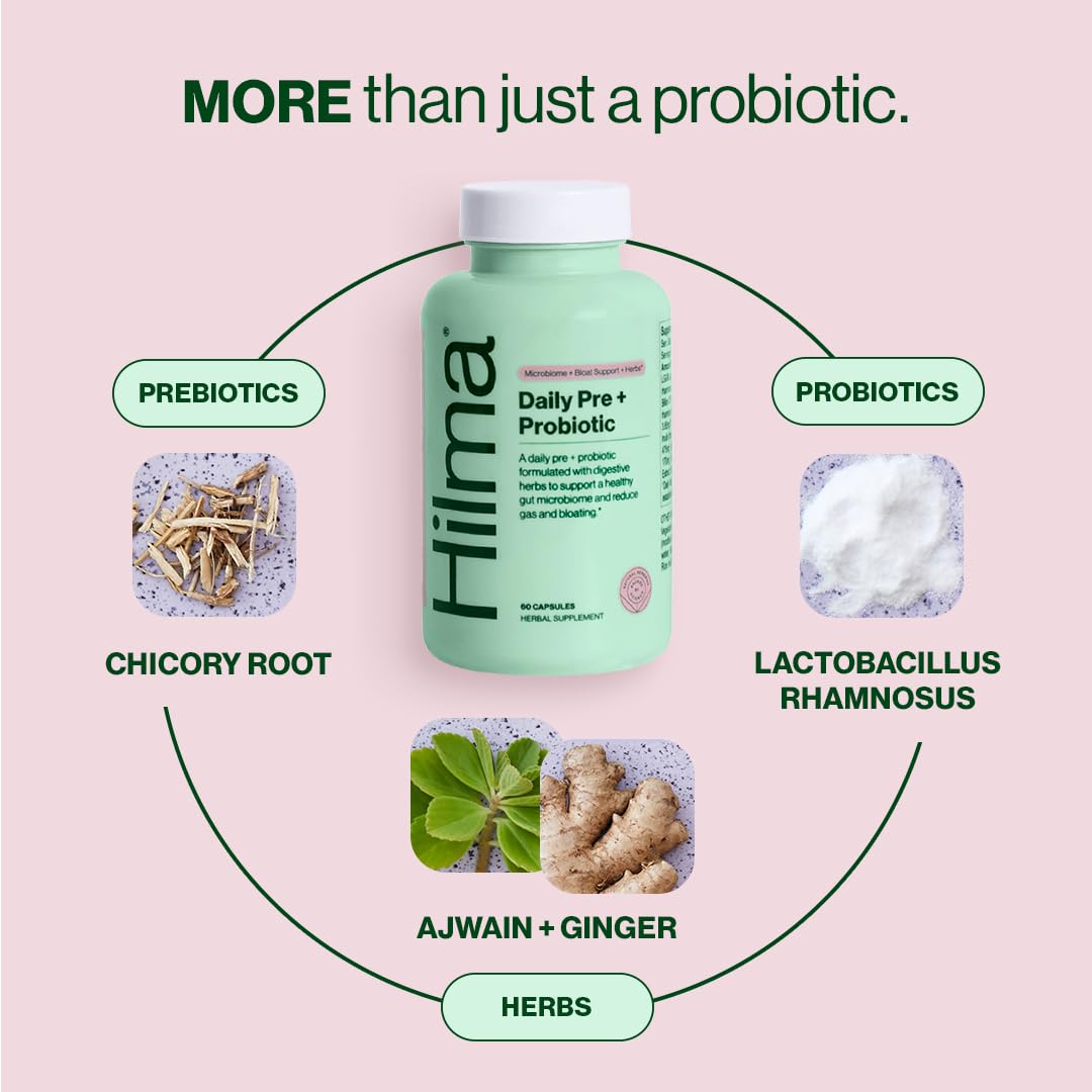 Hilma Daily Pre + Probiotic + Herbs - Support a Healthy Gut While Reducing Gas & Bloating Hilma Au supplements