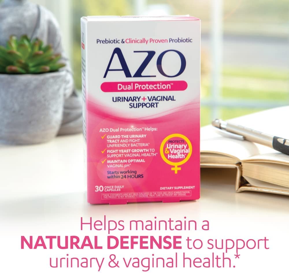 AZO Dual Protection | Urinary + Vaginal Support* | Prebiotic Plus Clinically Proven Women AZO Au supplements