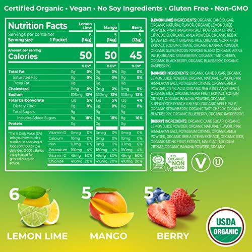 Orgain Organic Hydration Packets, Electrolytes Powder - Variety Pack Hydro Orgain Au supplements