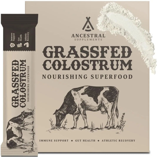 Ancestral Supplements Grass Fed Beef Bovine Colostrum Powder Packets, Immune Support Ancestral SupplementsAU supplements