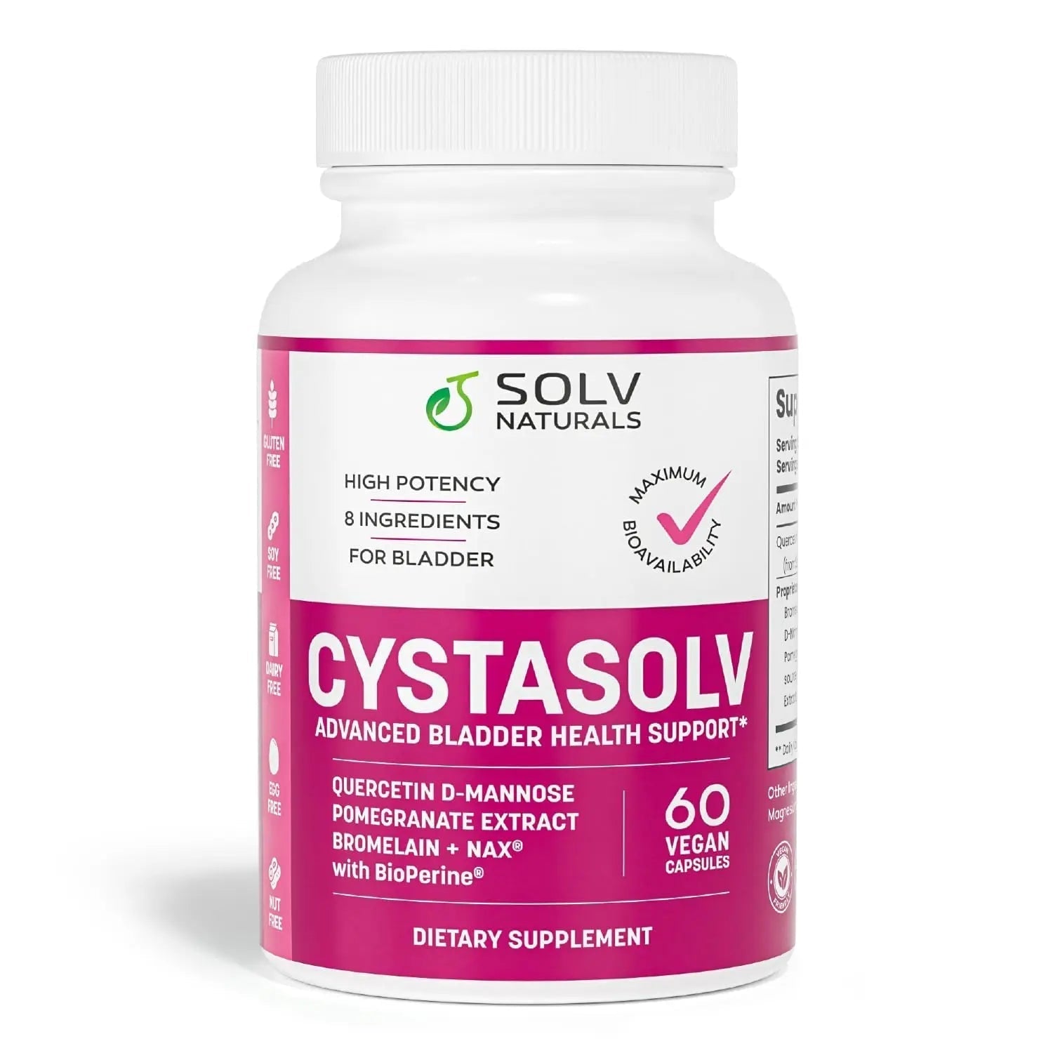 SOLV NATURALS CYSTASOLV Bladder & Pelvic Discomfort Formula - Enjoy Less Urgency & Flares* with Daily IC/BPS UTI Support – Premium Bladder & Urinary Support for Women & Men - 60 Vegan Capsules SOLV NATURALS Au supplements