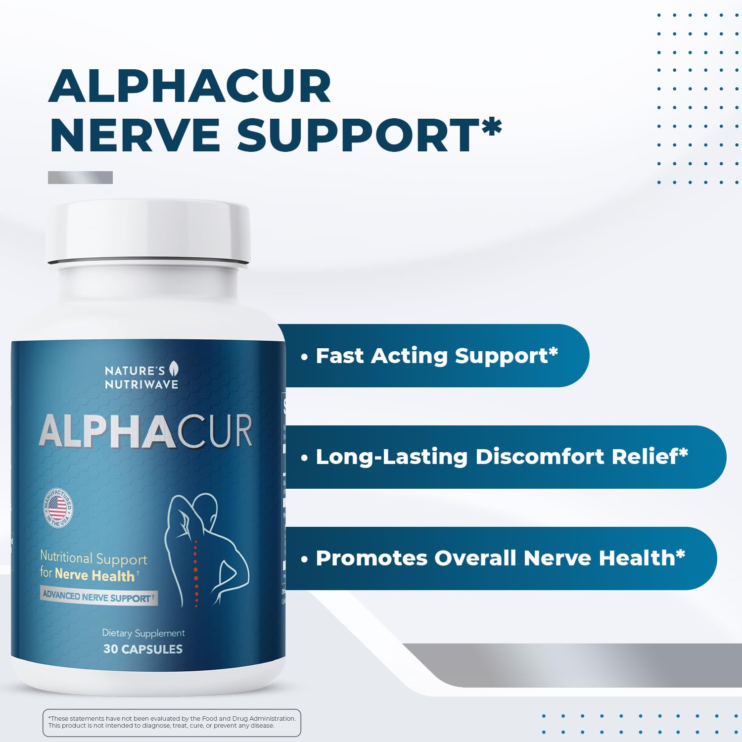 Nature’s NutriWave Alphacur – Natural Supplement with Magnesium, Alpha Lipoic Acid, Turmeric & CoQ10 – Non-GMO, 100% Natural, Made in the USA, GMP-Certified – 30 Capsules, 2 Month Supply Nature’s NutriWave Au supplements