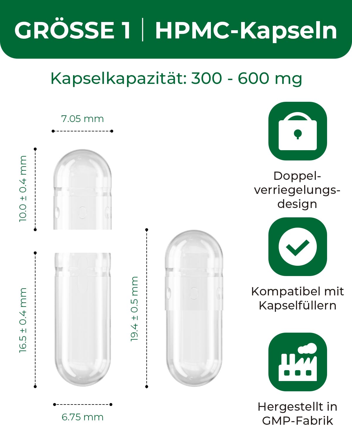 HPMC Empty Capsules Size 1-200 Clear Count Pill Capsules Empty - Plant-Based Cellulose | Vegetarian, Halal, Non-GMO | for DIY Supplement & Herbal Filling MéipaLien Au supplements