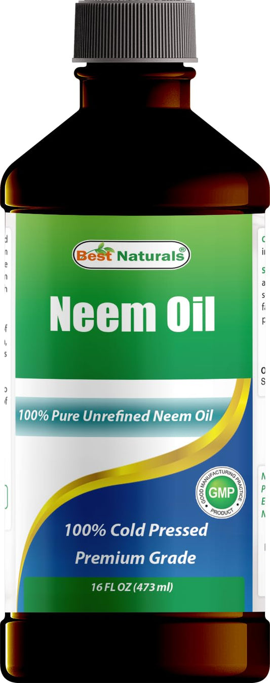 Best Naturals 100% Pure Neem Oil, 100% Cold Pressed and Unrefined - 16 OZ (1 Bottle) Best NaturalsUS supplements