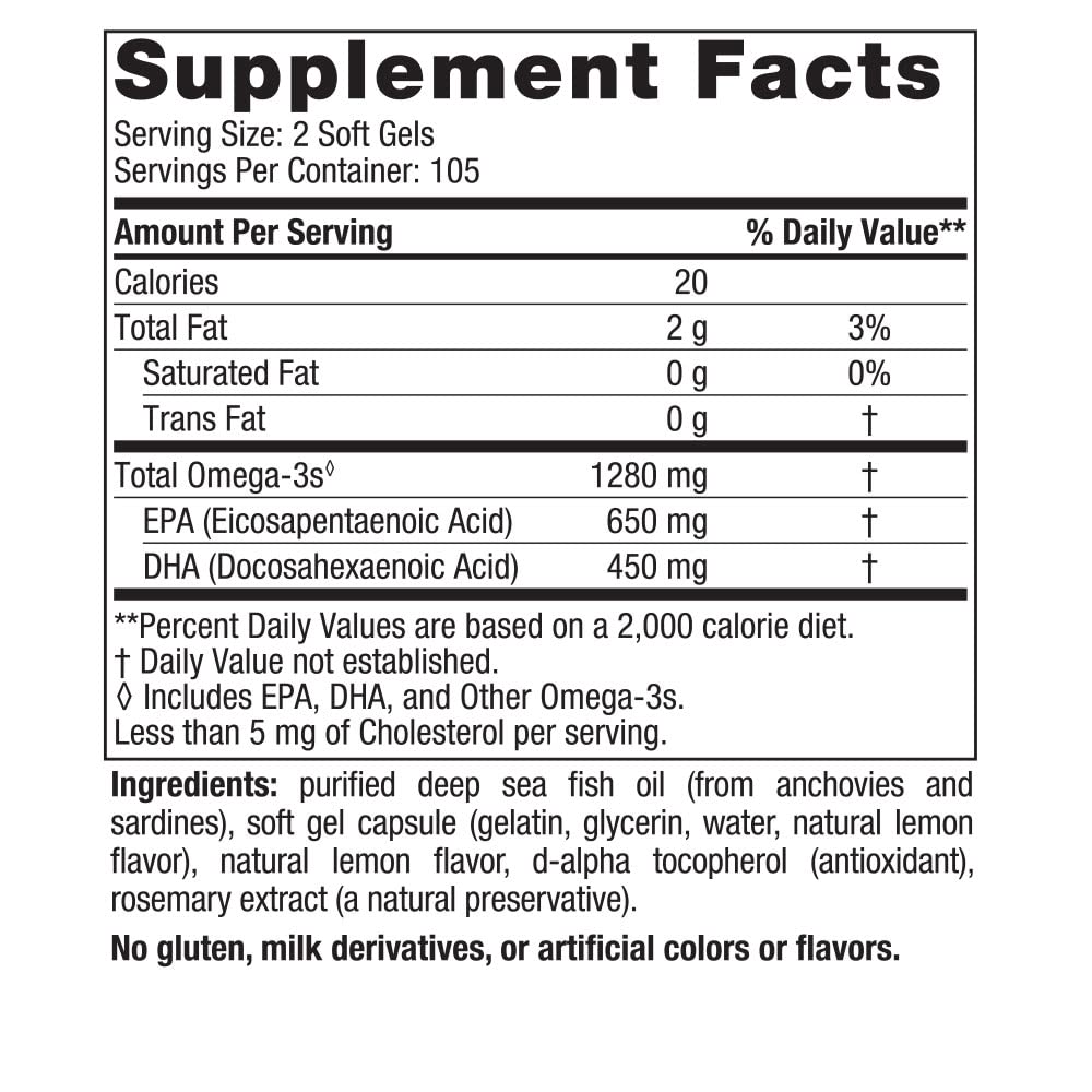 Nordic Naturals Ultimate Omega, Lemon Flavor - 210 Soft Gels - 1280 mg Omega-3 - High Nordic Naturals Au supplements