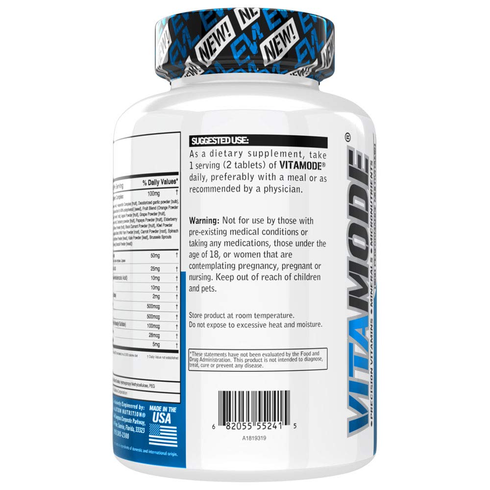 EVL Advanced Daily Multivitamin - Men's Multivitamin with Essential Minerals Phytonutrient Complex and VitaMode Active Mens Vitamins Evlution Au supplements