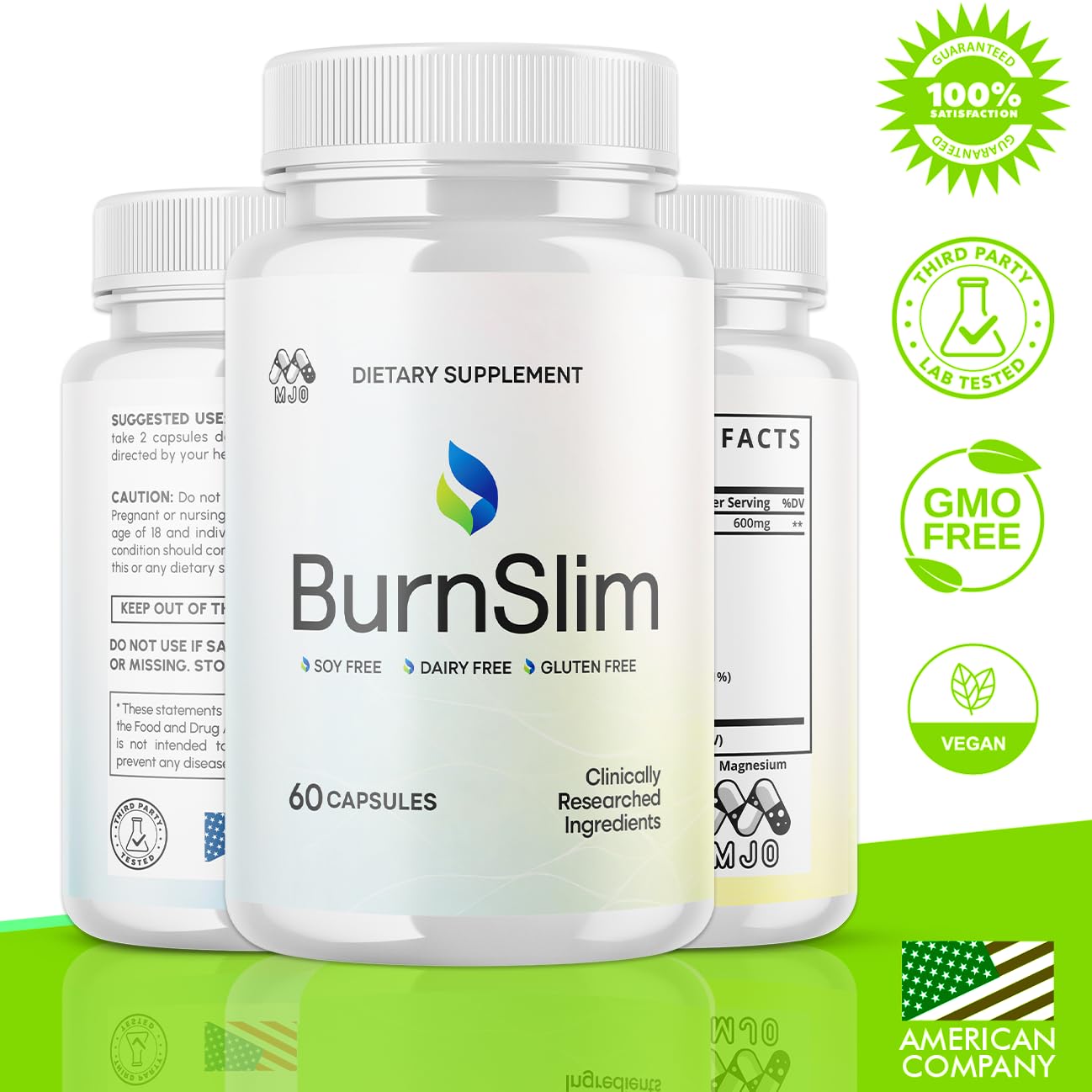 Burn Slim Capsules, Official Burnslim Pills with All Natural Ingredients, Advanced Burn Slim Health and Wellness Vitamin Supplement Supporting Active Lifestyle for Women and Men (60 Capsules) MJO Au supplements