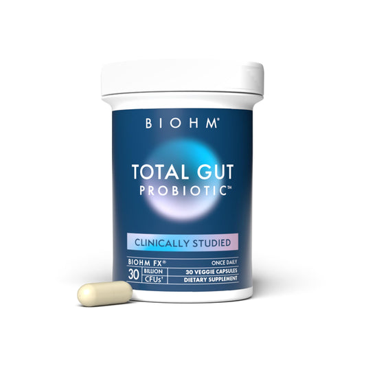 BIOHM Total Probiotic, 30 Billion CFU Daily Probiotics for Women & Men (30 Count) Helps Reduce Occasional Gas & Bloating, BIOHMUS supplements