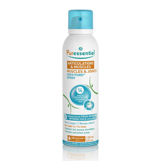 Puressentiel Muscles and Joints Cryo Pure Spray - Natural Menthol and Essential Oils Soothe Muscle Stiffness - Long Lasting Cooling Sensation - 5 oz PuressentielAU supplements