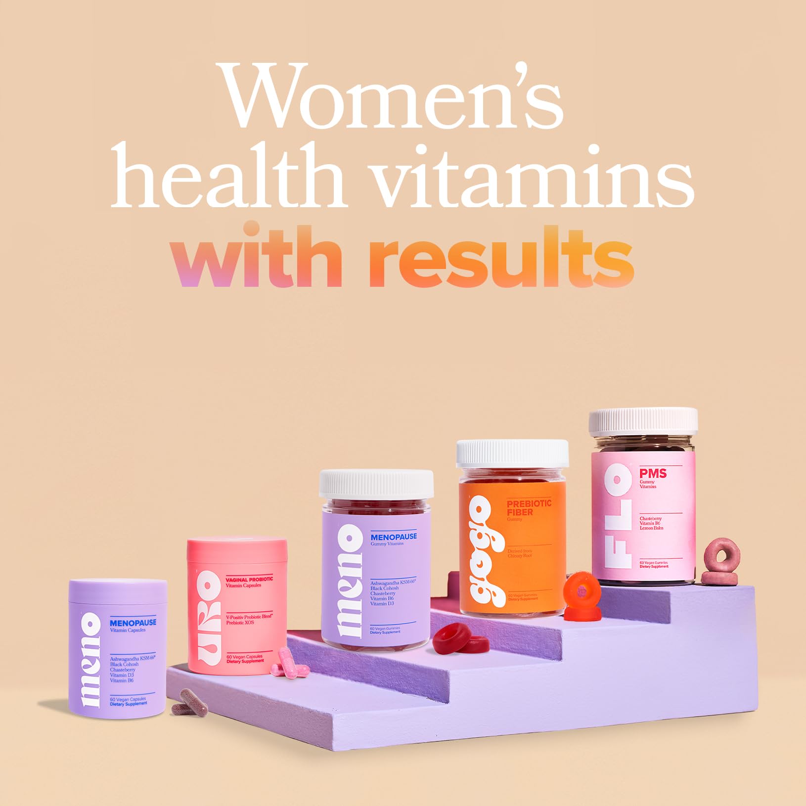 MENO Gummies for Menopause, 30 Servings (Pack of 2) - Hormone-Free Menopause O Positiv Au supplements