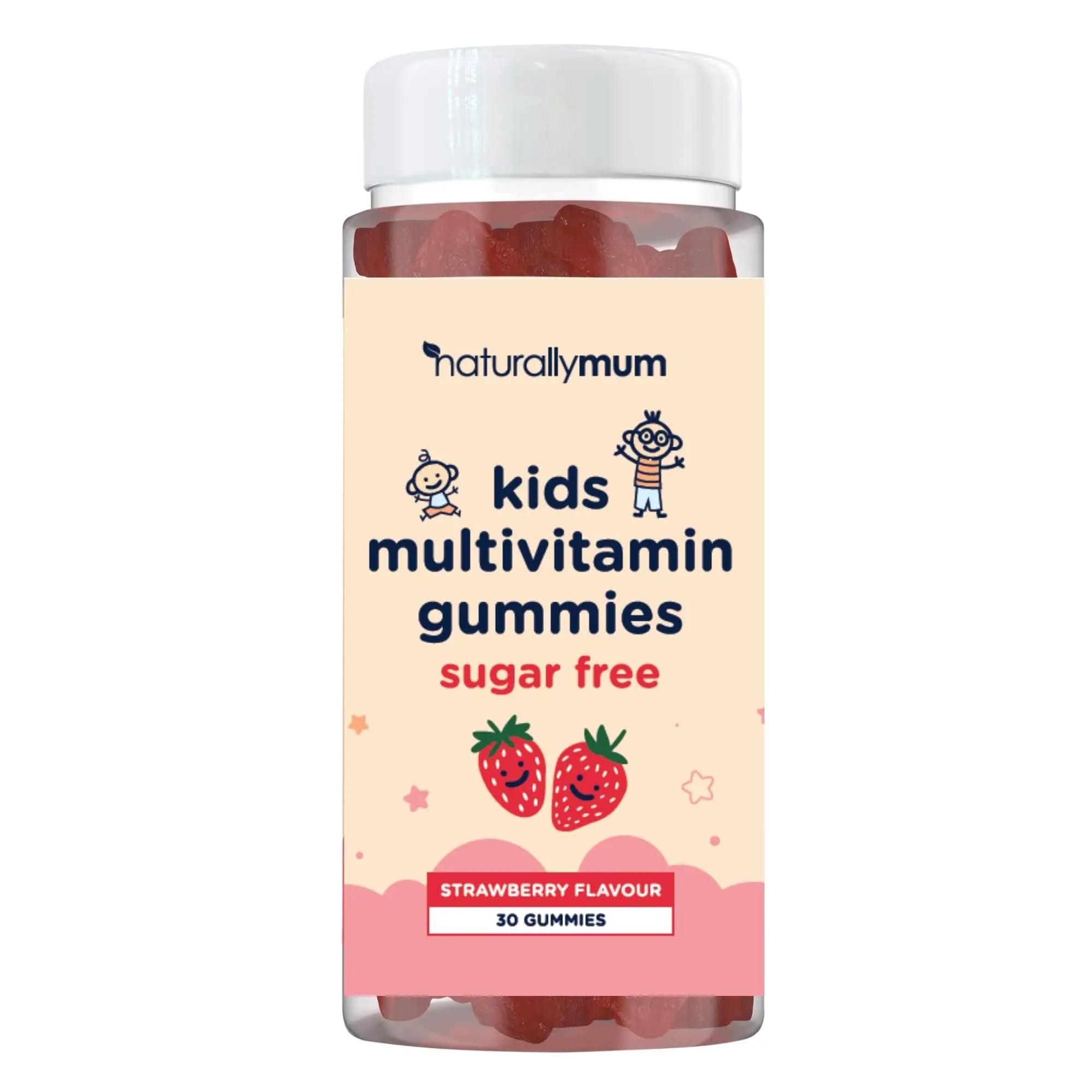 NaturallyMum Kids Multivitamin Gummies | for Children | Vegan Friendly | 30 Chewable Gummies | with Vitamins A, D, E, B6, B12, C | NaturallyMum Au supplements