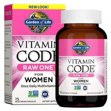 Garden of Life Vitamin Code Raw One for Women, Once Daily Women's Multivitamin - 75 Capsules, One a Day Vitamins Whole Food Iron Garden of Life Au supplements