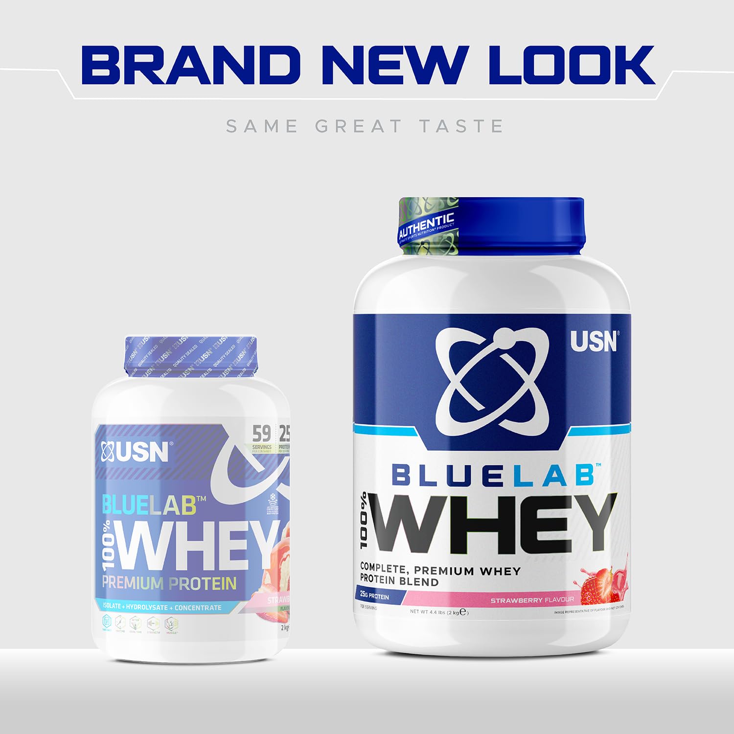 USN Blue Lab Whey Protein Powder: Strawberry - Whey Protein 2kg - Post-Workout - USN Au supplements