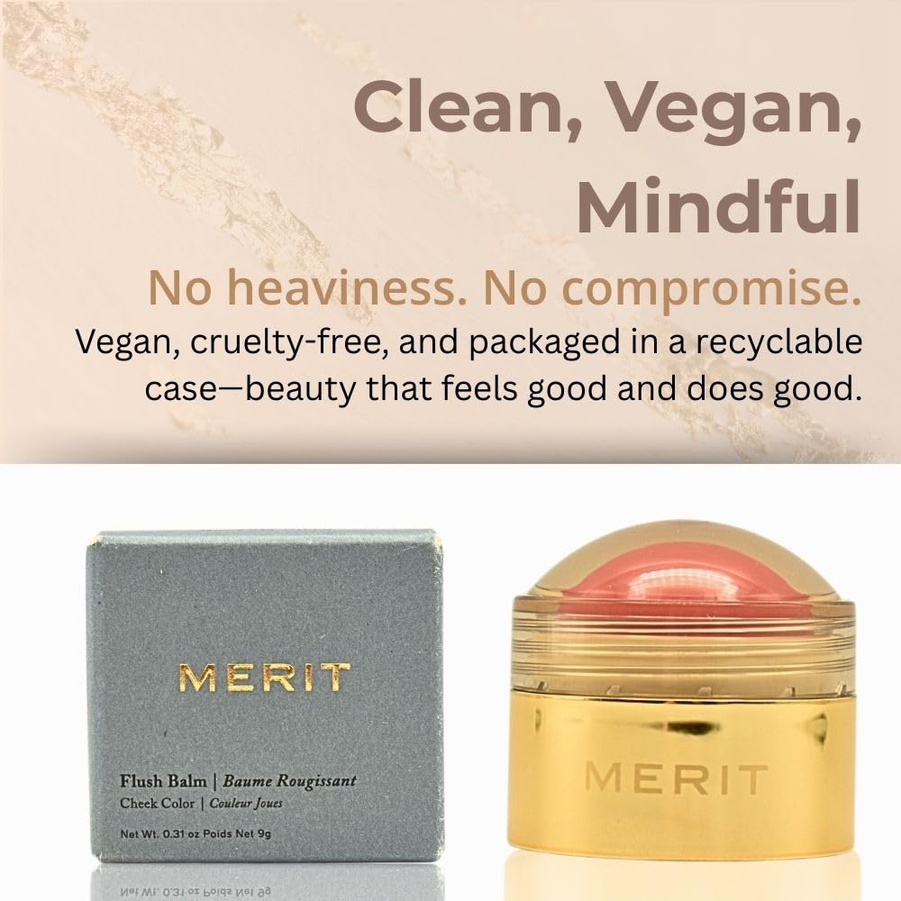 MERIT Flush Balm Cream Blush – Lusitano Soft Peach | Hydrating Radiant Cheek & Lip Tint Stick with Vitamin E | Lightweight, Buildable, Vegan & Cruelty-Free Blush Merit Au supplements