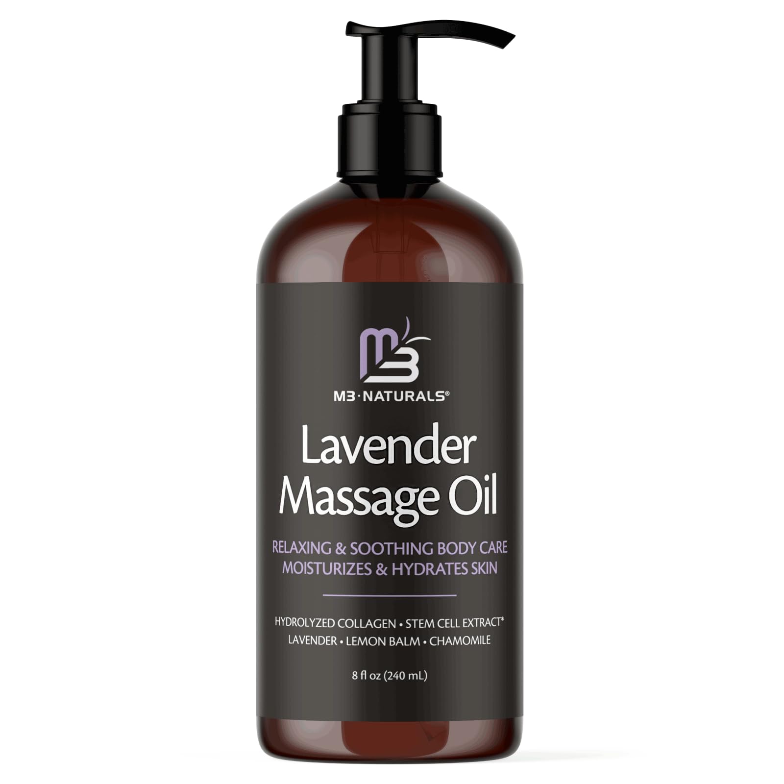 Lavender Massage Oil with Collagen and Stem Cells - Skin Tightening Massage Oil for Mass M3 Naturals Au supplements