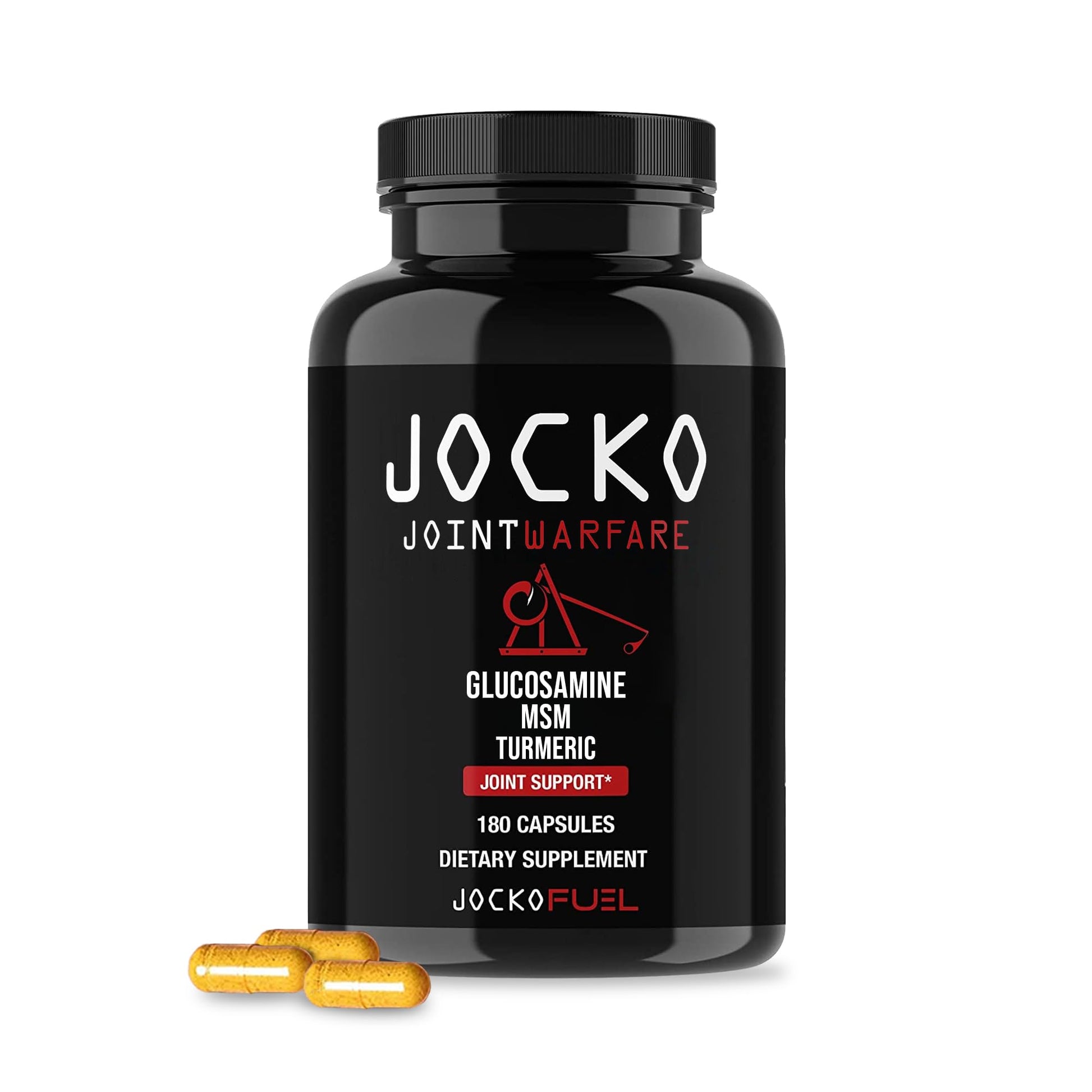Jocko Fuel Joint Support Supplement - Glucosamine MSM for Joint Pain, Mobility, & Flexibility w/Turmeric & Boswellia (180 Capsules) Jocko Fuel Au supplements