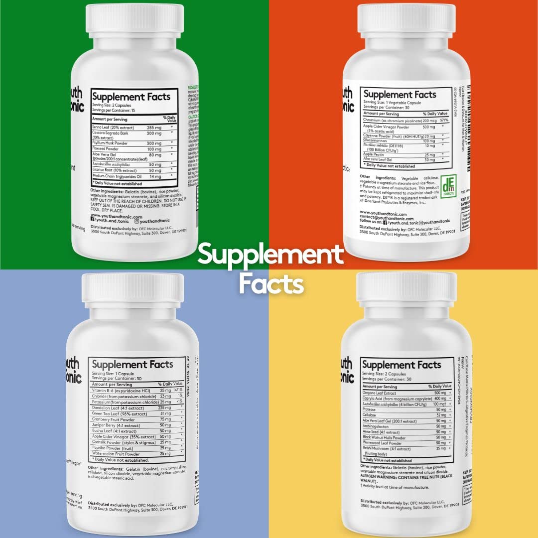 Youth & Tonic Complete Body Detox for Cleanse, Normal Acidity Gut Level and Water Youth & Tonic Au supplements