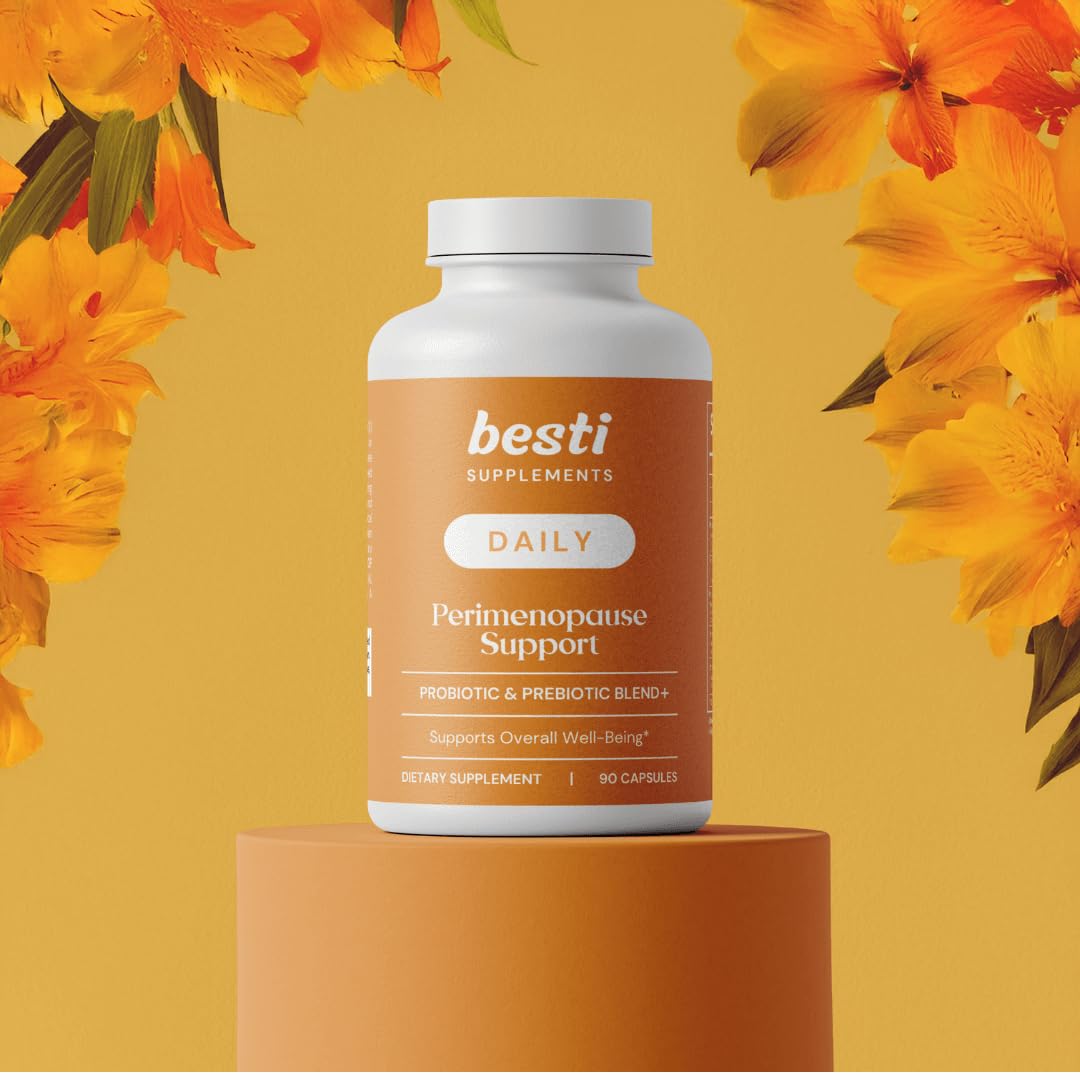 Besti Supplements Daily Perimenopause Support – Probiotic & Prebiotic Blend – Supports Overall Well-Being – 90 Capsules Besti Au supplements