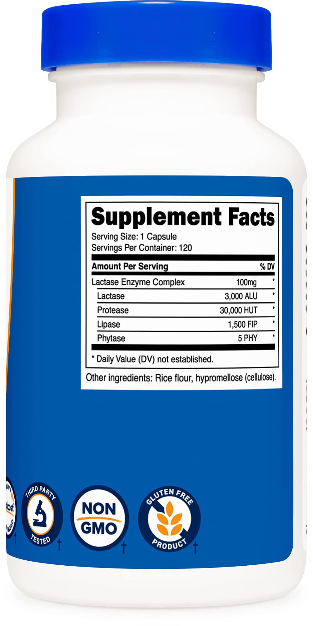 Nutricost Lactase Enzyme Complex 3,000 FCC ALU, 120 Veggie Capsules - Non-GMO Nutricost Au supplements