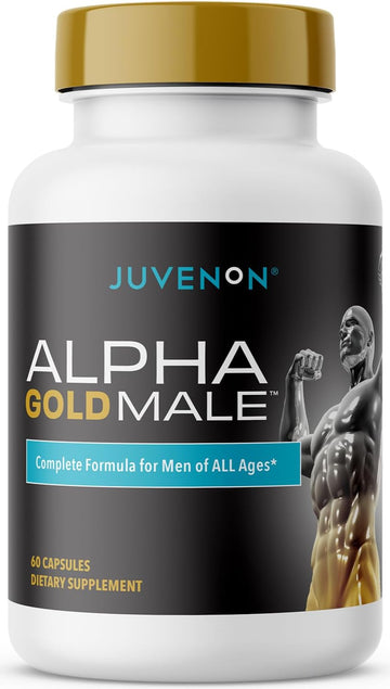 Juvenon Alpha Gold Male Testosterone Booster for Men - T-Support & Male Vitality with KSM-66 Ashwagandha + Fenugreek + Boron Citrate + Saw Palmetto, Non-GMO Vegetarian Capsules Juvenon Au supplements