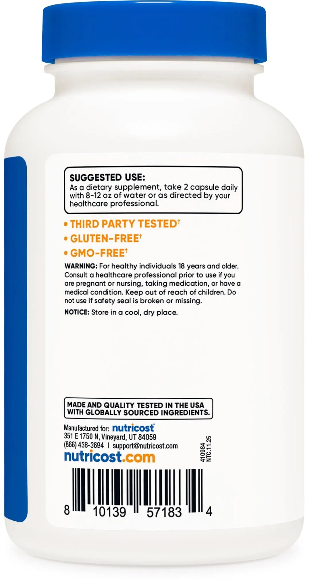 Nutricost Triple Magnesium Complex (300mg, 120 Capsules) - from Di-Magnesium Malate, Bisglycinate and Citrate, 60 Servings Nutricost Au supplements
