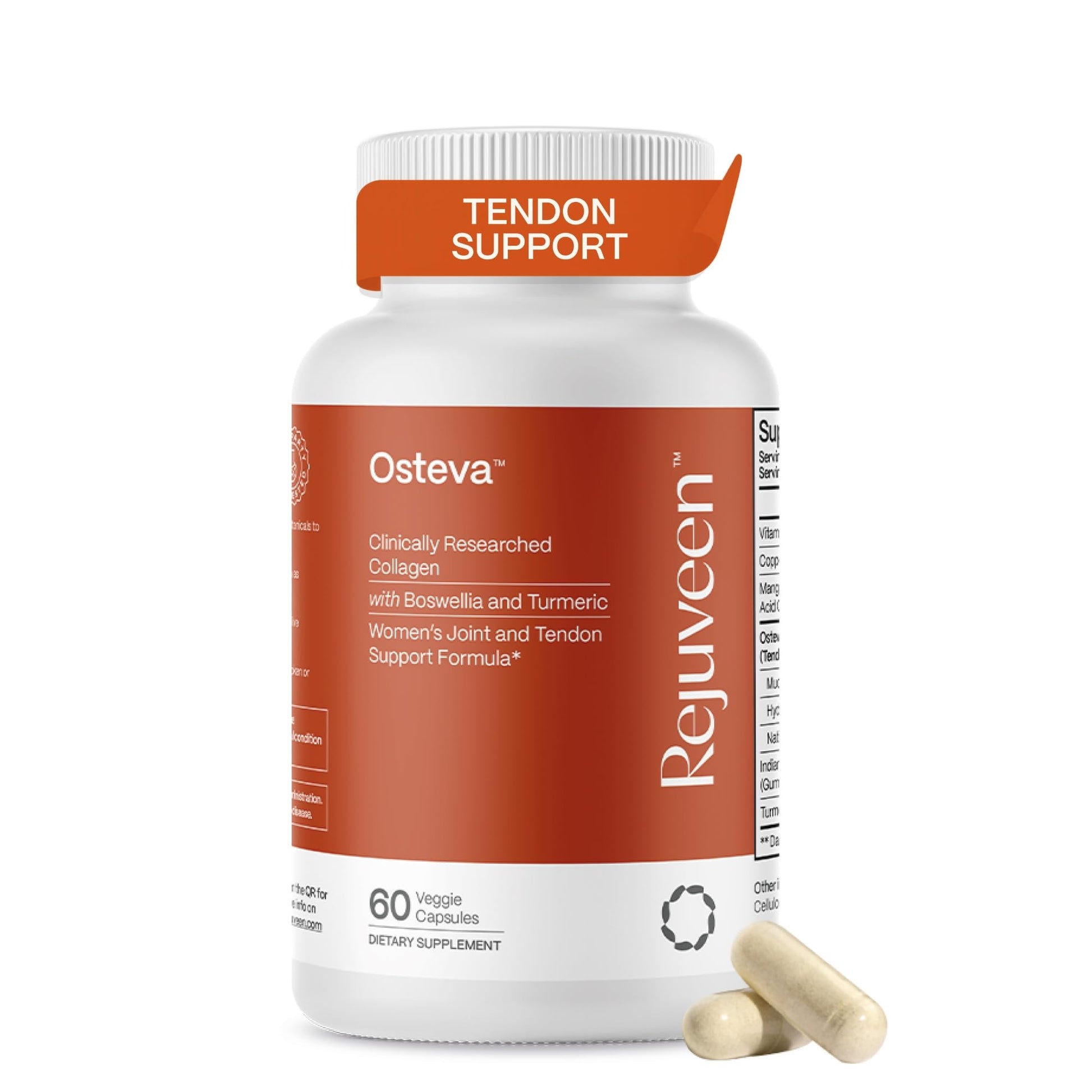 Rejuveen Osteva Joint Support Supplement for Women | High Potency Collagen, Turmeric, Boswellia | for Flexible Cartilage & Tendons, Resilient Knees & Hip, Improved Mobility | Non-GMO, 60 Ct Rejuveen Au supplements