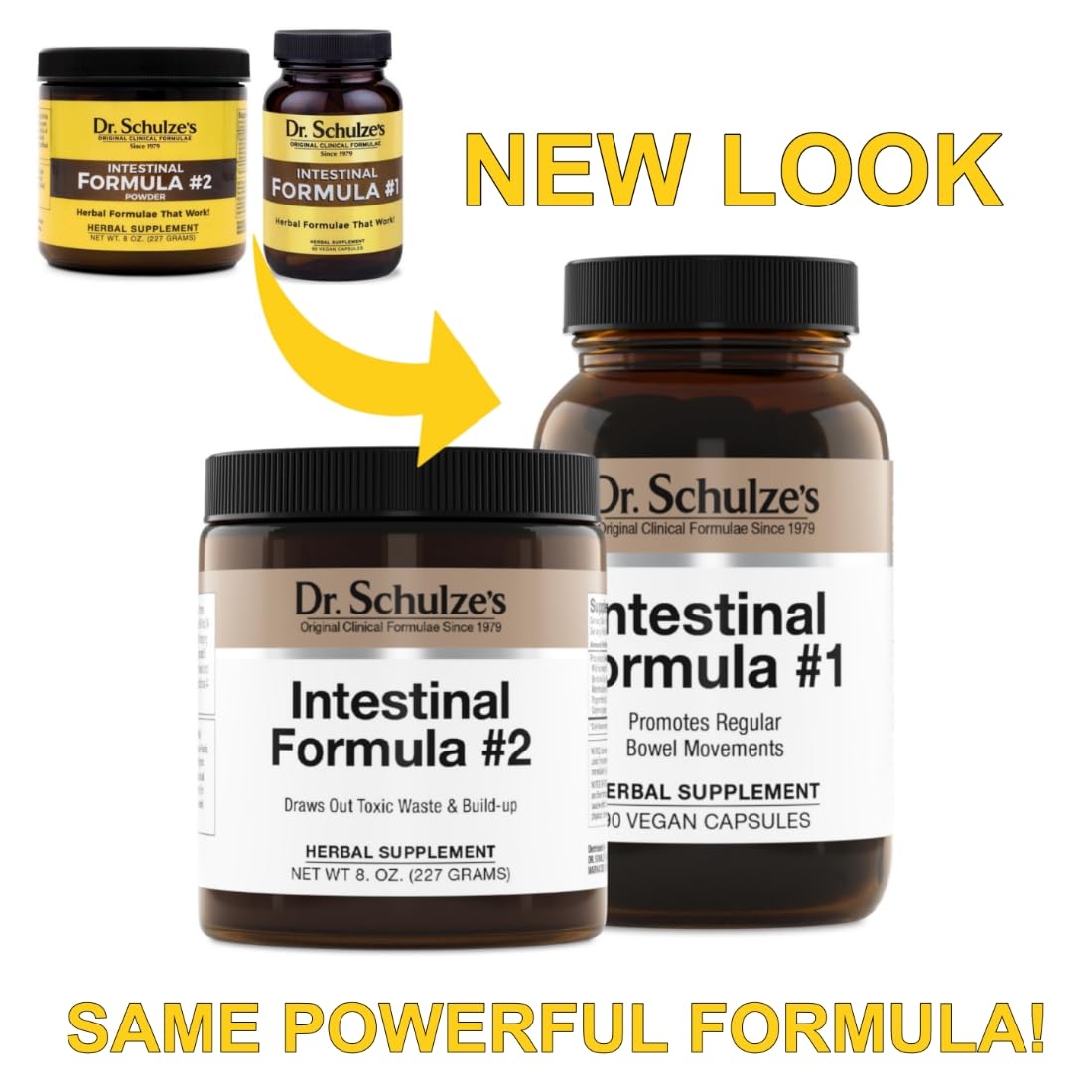Dr. Schulze's Intestinal Formula #2 (8 Ounces) and Intestinal Formula #1 Capsules (90 Capsules) - Organic Herbal Supplements Dr. Schulze's Au supplements