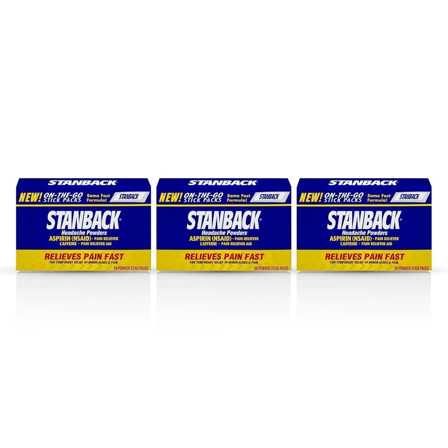 Stanback Headache Powders, Fast Pain Relief with Aspirin (NSAID) and Caffeine, 50 Count (3 Pack) Stanback Au supplements