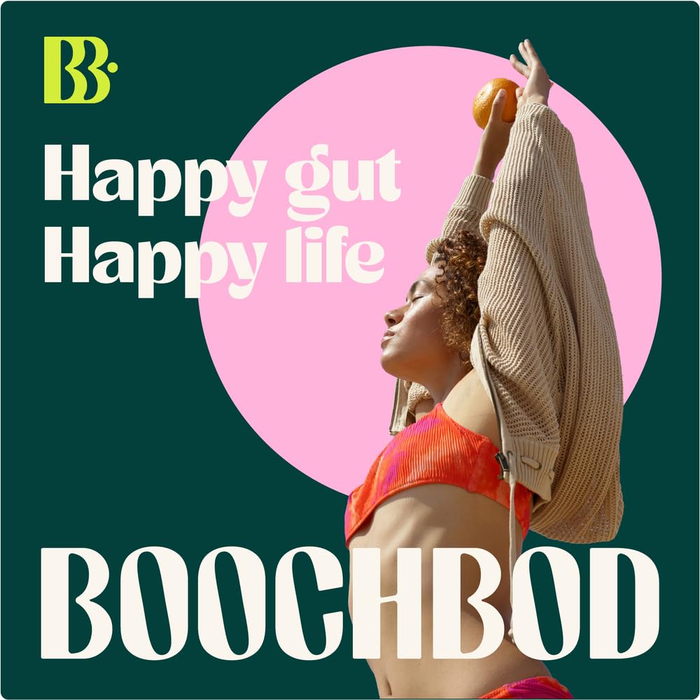 BoochBod - Probiotic Kombucha Gummy - Prebiotics, Probiotics, Postbiotics, Fiber Supplement, Slippery Elm, Dandelion Root, MCT Oil, for Bloating, Gut Health - Probiotics for Women and Men BoochBod Au supplements