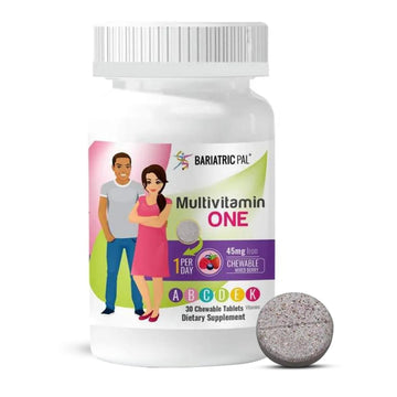 BariatricPal Multivitamin ONE 1 per Day! Bariatric Multivitamin Chewable with 45mg Iron - Mixed Berry (30 Count) BariatricPal Au supplements
