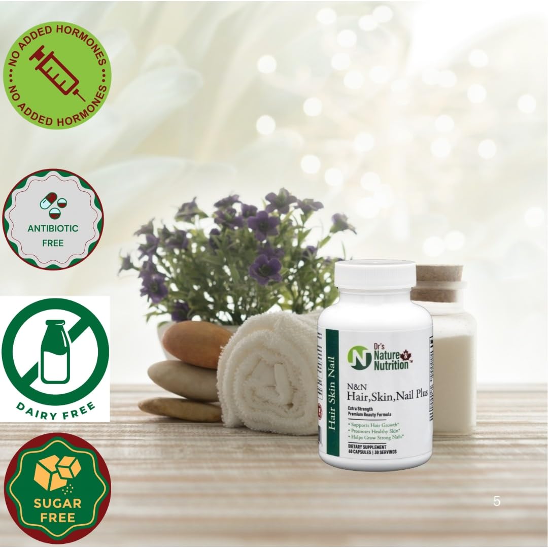 Dr's Nature & Nutrition Hair, Skin & Nail Plus Vitamin Supplement with Biotin 5000mcg, Bamboo Extract, Collagen Support - Extra Strength Beauty Supplement for Men and Women - 60 Capsules Dr's Nature & Nutrition Au supplements