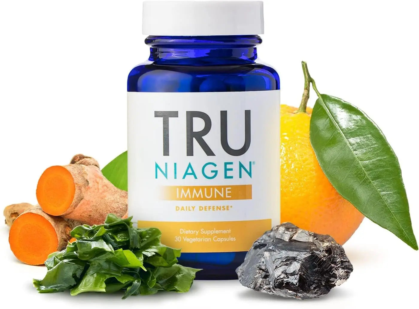 TRU NIAGEN Immune Support Supplement - Daily Defense - Vitamin C from Fermentation, Vegan Vitamin D3 2000 IU, Zinc, Plus Theracurmin (Curcumin) + Multi Award-Winning NAD Boosting Niagen 150mg 30ct TRU NIAGEN Au supplements
