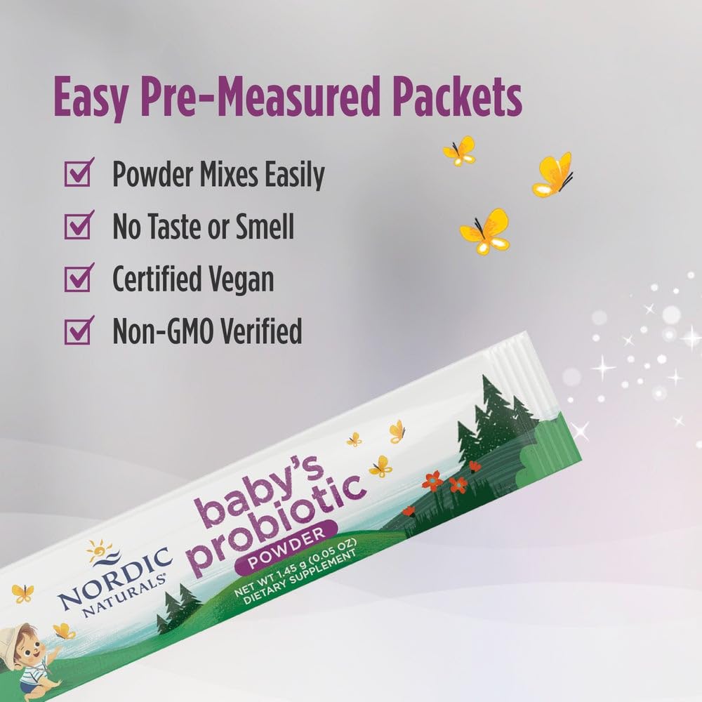 Nordic Naturals Baby’s Nordic Flora Probiotic Powder, Unflavored - 30 Packets - 4 Billion CFU - Digestive Health & Immune Support for Babies & Toddlers (6 Months to 3 Years) - 30 Servings Nordic Naturals Au supplements