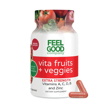 FeelGood Superfoods 1000mg Immune Support Capsules Made with 25 Organic Fruits and Vegetables, Strong Immunity Boosters with Vitamins A, C, D3, and Zinc, 60 Count FeelGood Superfoods Au supplements