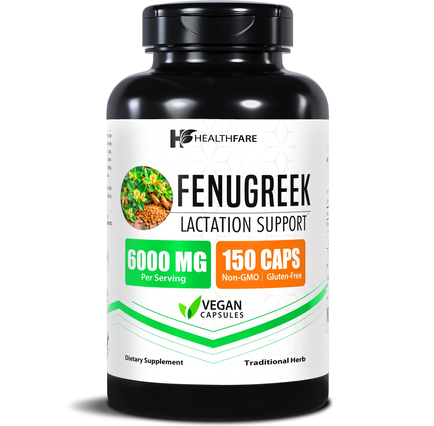 Healthfare Fenugreek Seed Extract 6000mg | 150 Vegan Capsules | Concentrated Herbal Supplement | Non-GMO, Gluten-Free | Made in USA Healthfare Au supplements
