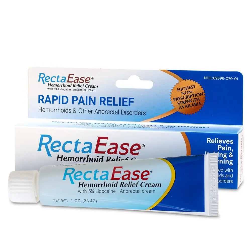 RectaEase 5% Lidocaine Hemorrhoid Topical Relief Cream, Rapid Numbing for Itching & Burning, Extra Strength Anorectal Treatment for Sensitive Areas, Advanced Formula for Fast Soothing Care, 1 oz Tube RectaEase Au supplements