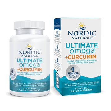 Nordic Naturals Omega Curcumin, Lemon - 60 Soft Gels - 1200 mg Omega-3 + 400 mg Optimized Curcumin - Combats Cellular Stress - Non-GMO - 30 Servings Nordic Naturals Au supplements