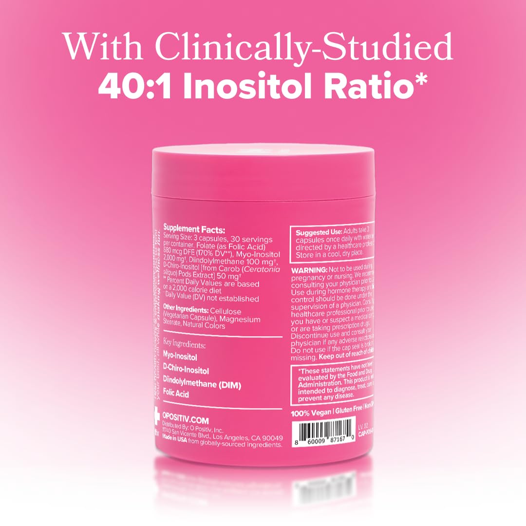 O Positiv FLO Ovarian Health Support - Hormone Balance for Women, Supplement with DIM, Myo & D-Chiro Inositol, Folic Acid - Supports Healthy Ovulation, Cycle Regularity - 30 Servings O Positiv Au supplements