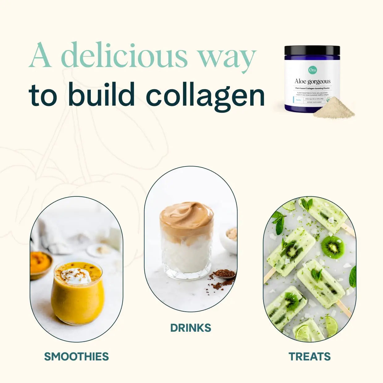Ora Organic Vegan Collagen-Boosting Powder for Women and Men - Hair, Skin, & Nails Support - Bamboo Silica, Plant-Based Protein, Organic Vitamin C, Aloe Vera - Vanilla Flavor, 20 Servings Ora Organic Au supplements