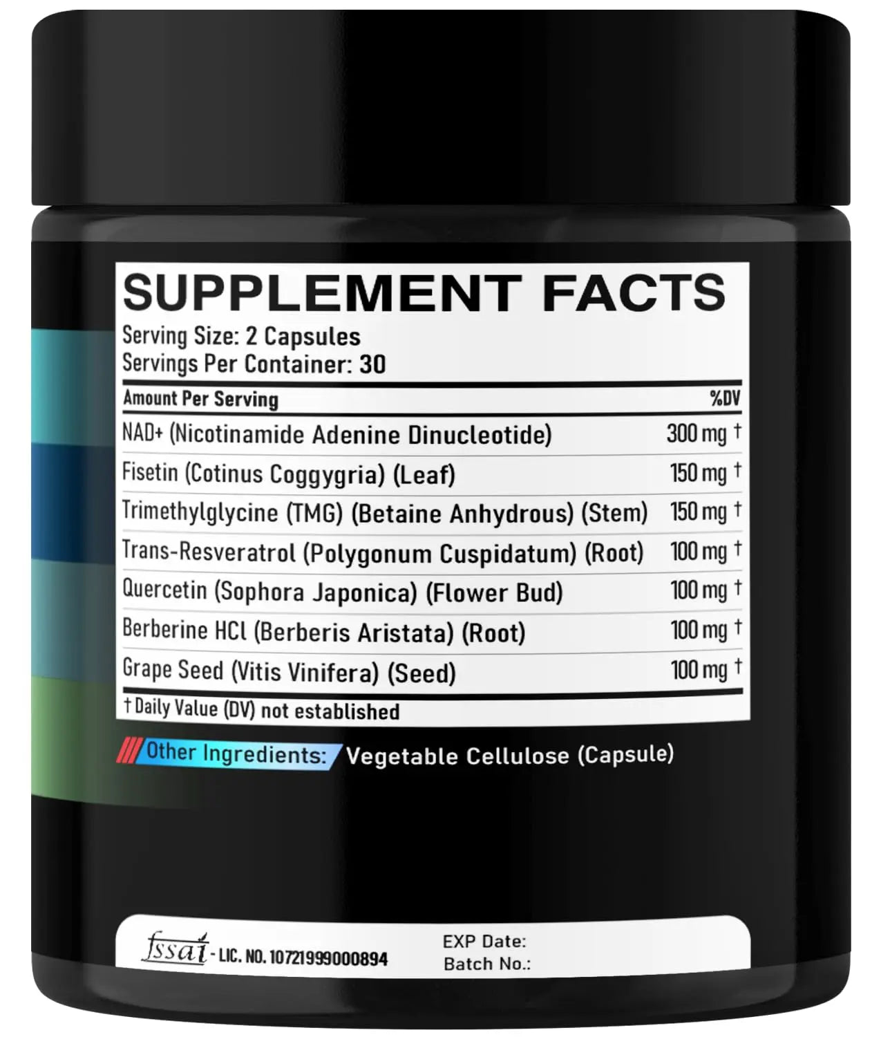 DEDICAD NAD.+ Supplement - Combined to Resveratrol, Quercetin, Berberine, Fisetin, TMG and Grape Seed - 60 Capsules DEDICAD Au supplements