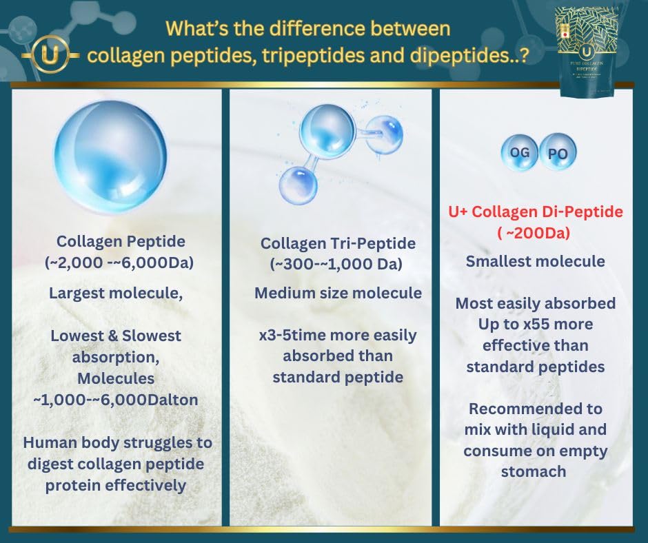 U+ Pure Collagen Dipeptide Supplement - Advanced Hydrolyzed Collagen Powder for Skin, Hair U+ Pure Collagen Au supplements