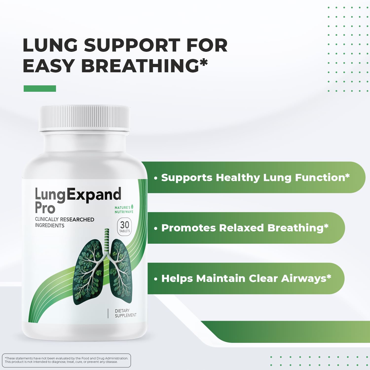 Nature’s NutriWave LungExpand Pro – Natural Daily Wellness for Overall Support – Made in USA, Non-GMO – Easy to Take – GMP Certified – 30 Tablets, 1 Month Supply Nature’s NutriWave Au supplements