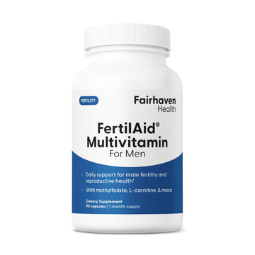 Fairhaven Health FertilAid for Men | Male Fertility Supplement for Count and Motility | Pre-Conception Support with L-Carnitine, CoQ10, Maca and Zinc | 90 Capsules | 3 Month Supply Fairhaven Health Au supplements