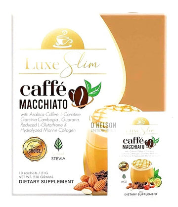Luxe Slim Cafe Macchiato with Hydrolyzed Collagen & Glutathione, 21g x 10 Sachets, 0.74 Ounce Luxe Slim Au supplements