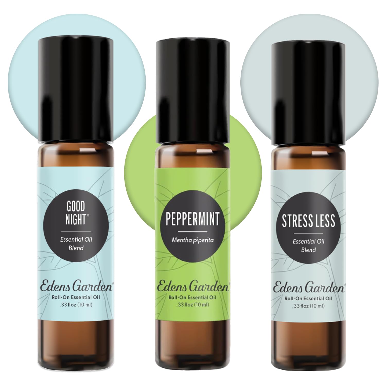 Edens Garden Essential Oil Roll-On Set (Good Night, Peppermint, Stress Less)- Aromatherapy Roller Edens Garden Au supplements