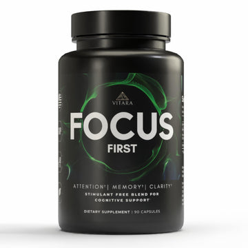 VITARA Focus First– Calm, Clear, Mental Focus Nootropic | Brain Support with Alpha GPC, Lion's Mane, GABA & Ginkgo Biloba VITARA Au supplements